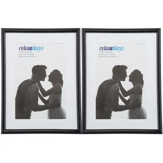 Relaxdays Bilderrahmen schwarz 10x15 cm 2er Set