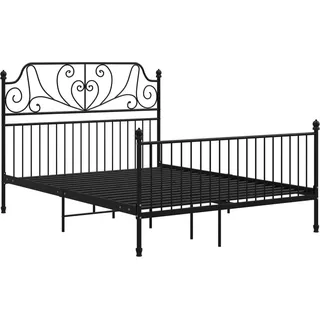 vidaXL Bettgestell Schwarz Metall 160x200 cm - Schwarz
