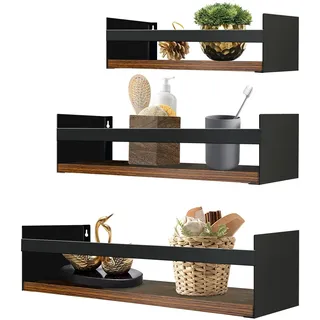 eympeu Wandregal 3er Set 40 x 0 x 0 cm Schwarz