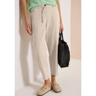 Stoffhose CECIL "Style Scarlett", Damen, Gr. 28, Länge 28, pearl beige, Web, Obermaterial: 62% Baumwolle, 34% Lyocell, 4% Elasthan, unifarben, normal lang, Hosen Stoffhose