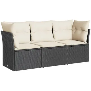 vidaXL 3-tlg. Garten-Sofagarnitur Loungeset schwarz