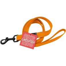 Consentida Hundeleine für mittelgroße Hunde T2 – Größe M 120 x 1,5 cm – Neonorange – Uni-Druck – Robustes Gewebe aus Nylon – leicht zu befestigen – Hundezubehör