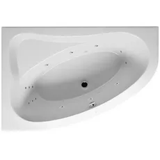 RIHO Lyra Eck-Badewanne, Version rechts, mit Flow-System, Einbau, 2-Sitzer, weiß, B0, Ausführung: 153,5x100,5x47cm, Nutzinhalt: 150 Liter