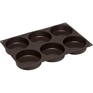 Lurch 85086 FlexiForm Burger Buns/Backform aus Silikon für 8,5 cm Pattys, 6-Fach, Braun