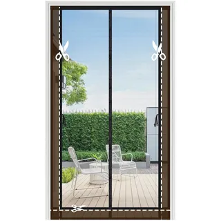 Sekey Insektenschutz Magnetisches Fliegengitter für Balkon ohne Bohren Mückenschutz Tür, Fliegenvorhang mit Magnetverschluss für Balkontür 110x210 cm