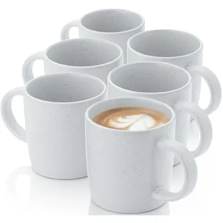 Sänger Kaffeebecher Leeds Frost - 6 teilig aus Steingut , Weiß , 6-teilig , Rund , Geschirr, Tassen, Kaffeebecher