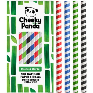 The Cheeky Panda Bambus Bubble Tea Strohhalme Papier Bunte | 100 x Bubble Tea Strohhalme | Stark und Langlebig