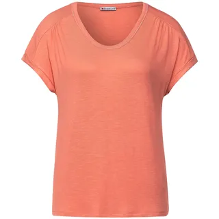 STREET ONE Damen A318477 Flammgarn T-Shirt, Sunset Coral, 34