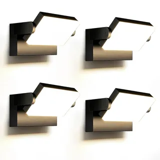 ledmo 4 Pack 60W LED Wandleuchte Aussen/Innen 5000 Lumen Modern Wandlampe Außen Warmweiß 3000K Außenwandleuchte mit 360° Schwenkbar LED Panel Außenlampe Wasserdicht IP65 für Terrasse Eingang Garten