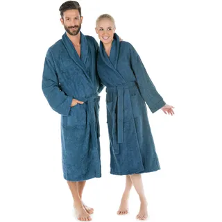 CELINATEX S-XXXL Bademantel Schalkragen Uni lang aufgesetzte Taschen Damen Herren Unisex warm Frottee Baumwolle OEKO-TEX Oregon