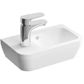 Handwaschbecken VitrA Integra, mit Hahnloch 370 x 220 mm, Hahnloch links, mit Überlauf, weiß - 7090L003-0028