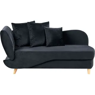 BELIANI Chaiselongue Linksseitig Schwarz Samtstoff mit Bettkasten Dekokissen Modern Récamiere Liegesofa Sitzmöbel Wohnzimmer Jugendzimmer - Schwarz, Braun