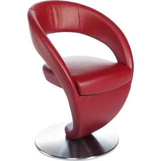 K+W Komfort & Wohnen Drehstuhl »Wave« () Design-Drehstuhl, Drehteller in Edelstahloptik, rot