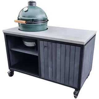 Heavenly Garden Elements Medium Outdoorküche, 152 cm, Schwarz Eiche mit Dekton Arbeitsplatte, für Kamado Grill
