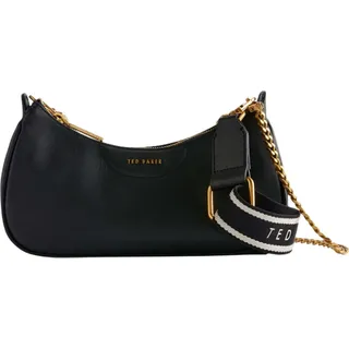 Ted Baker Umhängetasche Schultertasche Essiy Webbing Leather Crossbody Bag Black schwarz - Schwarz