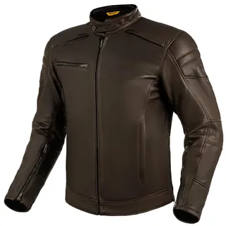 SHIMA BLAKE Motorradjacke Herren - Premium Biker-Lederjacke Belüftet mit Rücken, Schulter und Ellbogen Protektoren, verstärkte Doppelnähte (Braun, XL)