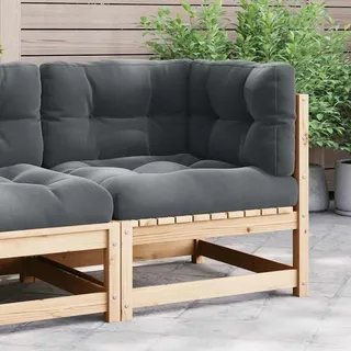 VidaXL 807286, Holz, Stoff, Polyester, Erwachsene & Kinder, 700 mm, 700 mm, 670 mm, 8 cm - Grau