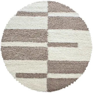Ayyildiz Gala Shaggy 2505 Hochflorteppich Ø 80 cm Beige