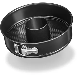LINFELDT Springform 26 cm rund auslaufsicher + Antihaft - gemusterter Boden - Tortenform 26cm - Backform Springform - Kuchenbackform rund - Backform - Kuchenform
