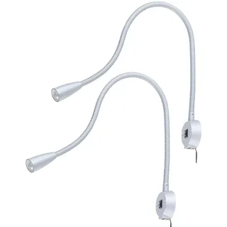 Lunartec Leselampe Wand: 2er-Set LED-Bett- & Leseleuchten, Schwanenhals & USB-Ladebuchse, je 3W (USB Leselampe Schwanenhals, Bett)