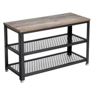 VASAGLE Schuhbank 73 x 45 x 30 cm grau / grau