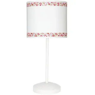 VoltShine 1 x e14 weiße und rosa Tischlampe mit dekorativem Design, ideal für die Beleuchtung von Räumen und zur Verschönerung von Innendekorationen.