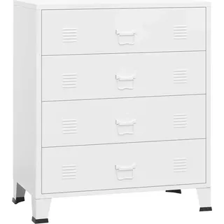 vidaXL Industrial Kommode mit Schubladen Weiß 78x40x93 cm Metall - Weiß