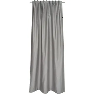 Vorhang "Soft" Gr. 2, grau, B:130cm H:300cm, Jacquard, Polyester, SCHÖNER WOHNEN-KOLLEKTION, Gardinen, Vorhang, mit Lederapplikation