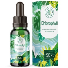 Chlorophyll Tropfen - Flüssiges Chlorophyll aus Weizengras, Alfalfa und Chlorella - ohne Jod - Bis zu viermal höhere Konzentration an Chlorophyllin - 50ml