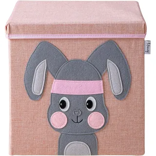 Lifeney Aufbewahrungsbox mit Deckel Katze I Spielzeugbox mit Tiermotiv passend für Würfelregale I Ordnungsbox für das Kinderzimmer I Aufbewahrungskorb Kinder