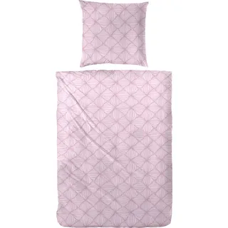 Primera Biber-Bettwäsche ornamental Rosa 155 x 220 cm + 2 x 80 x 80 cm