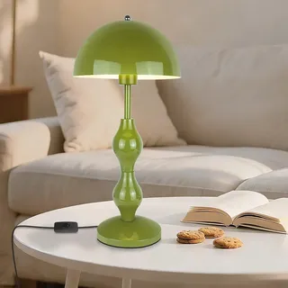 Grün Pilzlampe,Pilz Lampe Tischlampe,Pilze Nachttischlampe Schreibtischlampe für Wohnzimmer Schlafzimmer Kinderzimmer,Nachttischleuchte Und Leselampe,Schalter,E27 E26 (Glühbirne nicht enthalten)