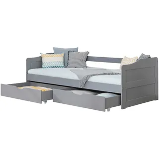 MID.YOU Stauraumbett Holz Nelly ca. 96x204 cm Hellgrau