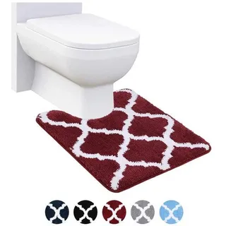 Antislip-WC-Matte aus weichem Hochfaden, 50 x 60 cm, rot - Rot