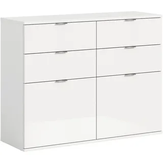 Home Affaire Trondheim 120 x 85 x 34 cm transparent (weiß) / hochglanz