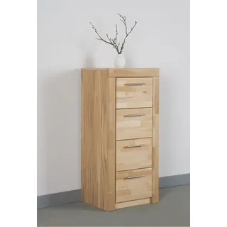 Kommode VOGL MÖBELFABRIK "Toronto", beige (kernbuchefarben, kernbuche massiv), B:53cm H:118cm T:42cm, Sideboards, Kommode, Breite 53 cm