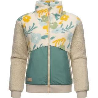 Ragwear Sweatjacke »Fleecejacke Madaras Flower«, Flauschige Damen Übergangsjacke aus Teddyfleece, beige