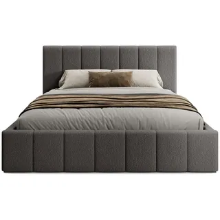 FEDVE Polsterbett Doppelbett Handorf Schlafzimmer, Bett Bettkasten 200x200 cm Grau - Grau