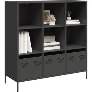 vidaXL Highboard Schwarz 101,5x39x103,5 cm Stahl - Schwarz