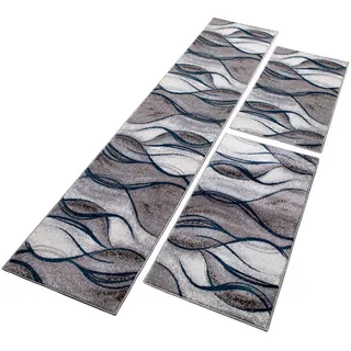 MY HOME Bettumrandung MY HOME "Tritom" Gr. 14, blau, H:9mm, Obermaterial: 100% Polypropylen, Bettumrandungen, mit besonders weichem Flor, Kurzflor, modernes Wellen Muster