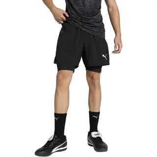 Puma teamGOAL 2in1 Short Unisex-Erwachsene Gewebte Shorts, Puma Black-Puma White, 658774