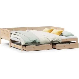 vidaXL Tagesbett Ausziehbar mit Schubladen ohne Matratze 80x200 cm - Braun