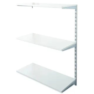 Biedrax Wandregal - Anbauregal 50 x 80 x 100 cm, Farbe silber - 3 Fachboden grau