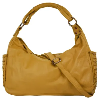 Samantha look Henkeltasche, echt Leder, Made in Italy gelb