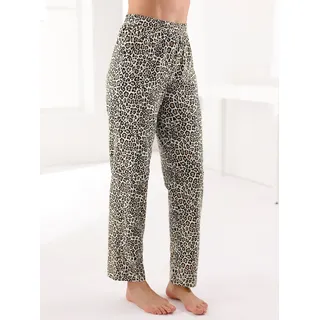 Dehnbund-Hose FEEL GOOD, Damen, Gr. 44/46, Normalgrößen, gelb (sand, camel, bedruckt), 95% Baumwolle, 5% Elasthan, gemustert, Hosen Dehnbund-Hose