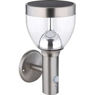 Globo LED-Solaraußenleuchte für die Wand mit Bewegungsmelder Edelstahl