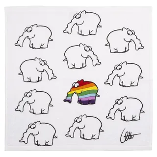 KRACHT Geschirrtuch Frottier 100% Baumwolle Ottifant Rainbow 50x50 cm