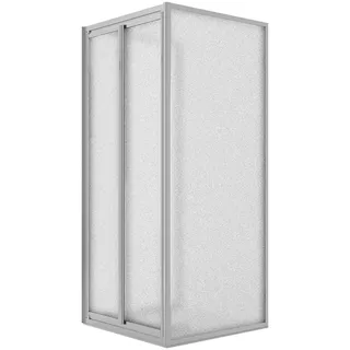 Idralite 3-SEITIGE DUSCHKABINE 90X100X90CM SALOON 2 SCHWENKTÜRE H185 STRUKTURGLAS
