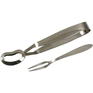 GRÄWE 2-teiliges Schneckenbesteck – Besteck für Schnecken aus Edelstahl, Schneckengabel & Schneckenzange, poliert, spülmaschinengeeignet