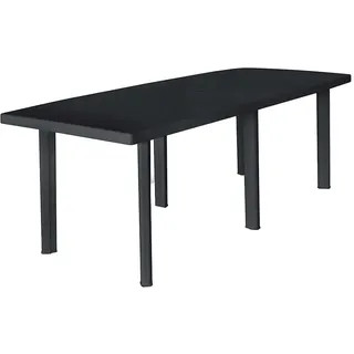 vidaXL Gartentisch Anthrazit 216/90/72 Cm Kunststoff , Rechteckig,rechteckig , Säule , 216x72x90 cm , Gartenmöbel, Gartentische